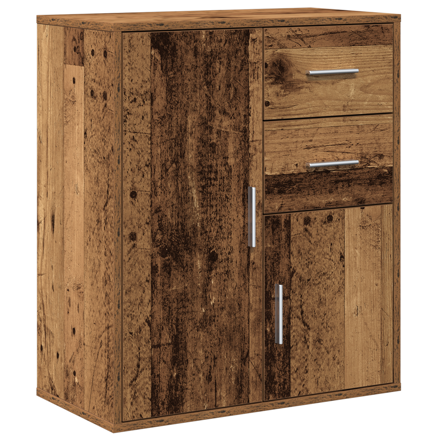 Dressoir met lade met plank met opslag met de deur Oud hout 60 x 31 x 70 cm Bewerkt hout
