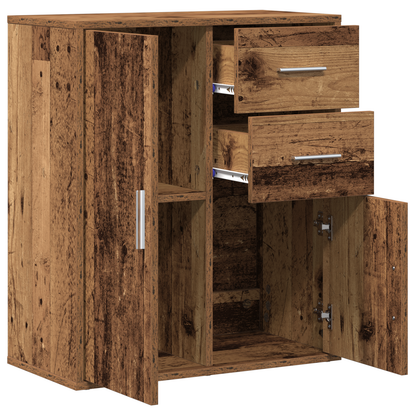 Dressoir met lade met plank met opslag met de deur Oud hout 60 x 31 x 70 cm Bewerkt hout
