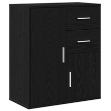 Dressoir met lade met plank met opslag met de deur Zwart eiken 60 x 31 x 70 cm Bewerkt hout