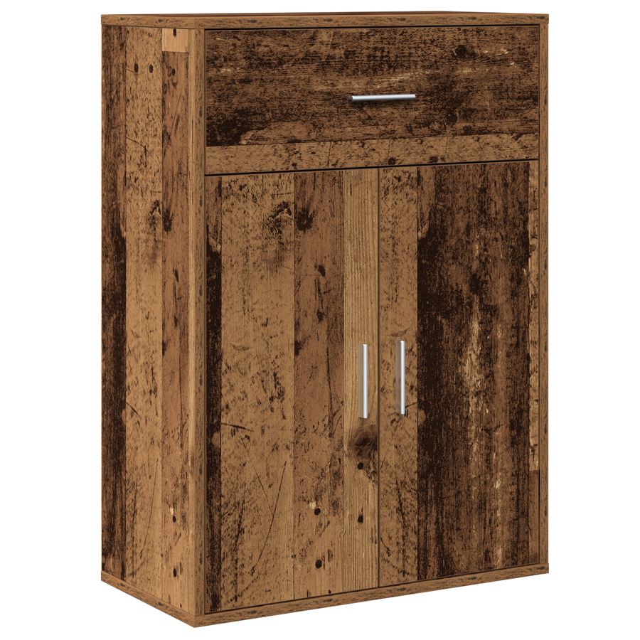 Dressoir met lade met plank met opslag met de deur Oud hout 79 x 38 x 80 cm Bewerkt hout