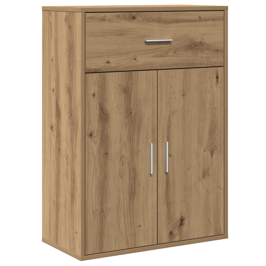 Dressoir artisanaal eikenkleurig 79 x 38 x 80 cm Bewerkt hout