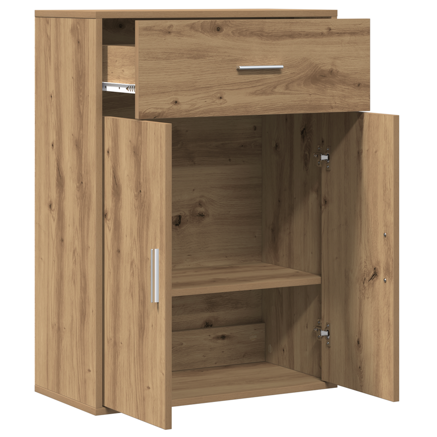 Dressoir artisanaal eikenkleurig 79 x 38 x 80 cm Bewerkt hout