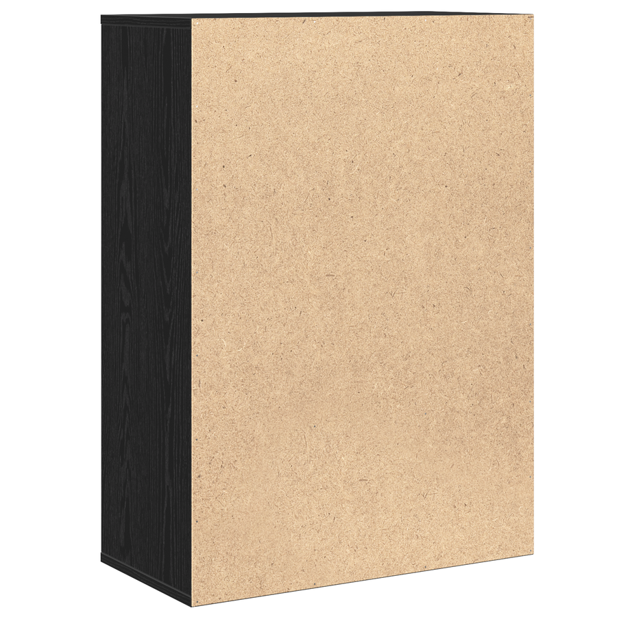 Dressoir met lade met plank met opslag met de deur Zwart eiken 79 x 38 x 80 cm Bewerkt hout