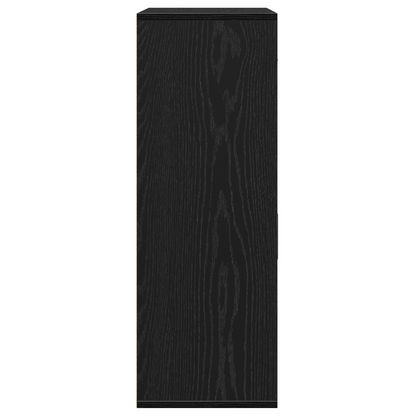 Dressoir met lade met plank met opslag met de deur Zwart eiken 79 x 38 x 80 cm Bewerkt hout