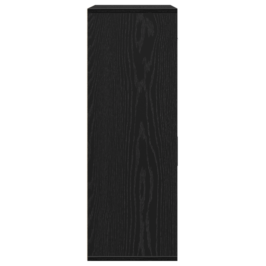 Dressoir met lade met plank met opslag met de deur Zwart eiken 79 x 38 x 80 cm Bewerkt hout