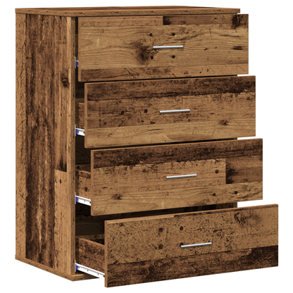 Dressoir met lade met opslag Oude hout 60 x 39 x 80 cm Bewerkt hout