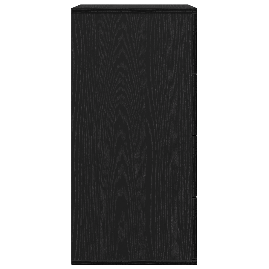 Dressoir met lade met opslag Zwart eiken 60 x 39 x 80 cm Bewerkt hout