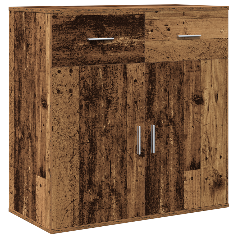 Dressoir met lade met plank met opslag met de deur Oud hout 79 x 38 x 80 cm Bewerkt hout