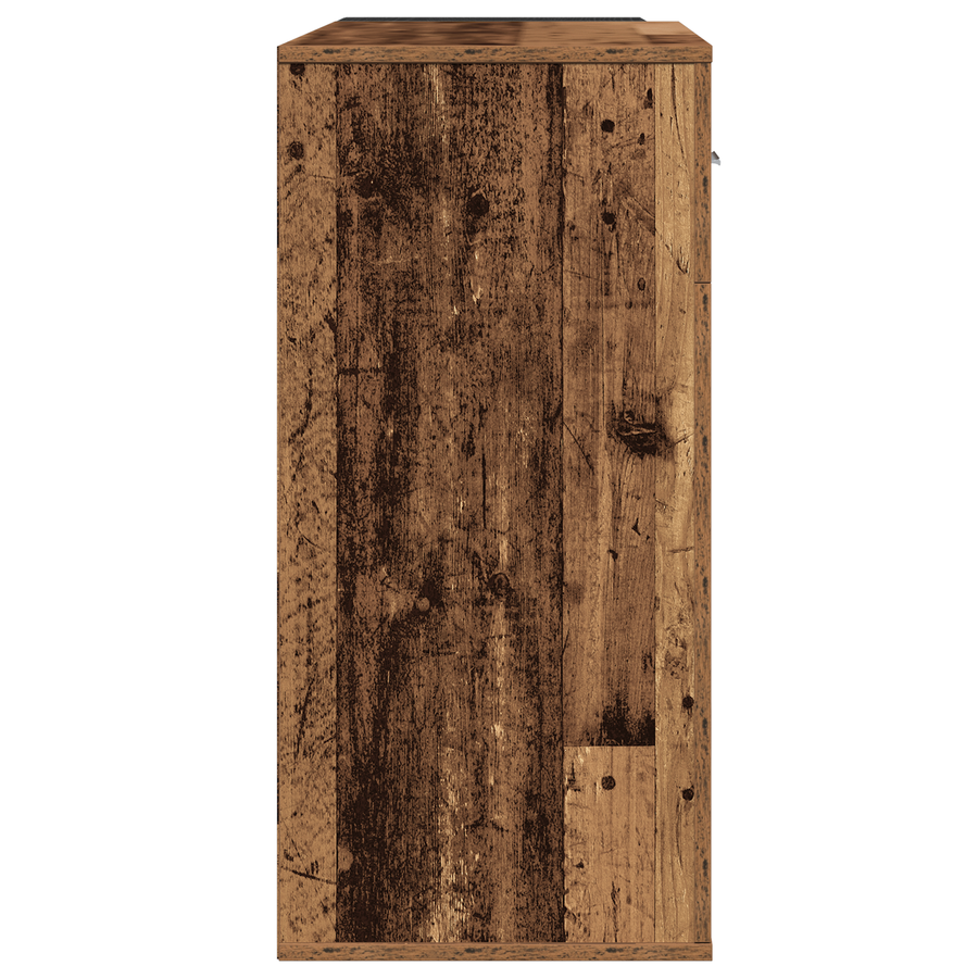 Dressoir met lade met plank met opslag met de deur Oud hout 79 x 38 x 80 cm Bewerkt hout