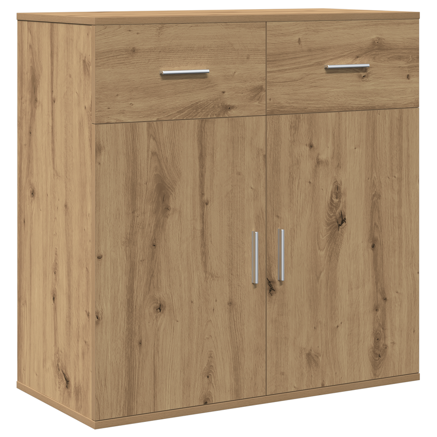 Dressoir artisanaal eikenkleurig 79 x 38 x 80 cm Bewerkt hout