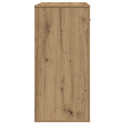 Dressoir artisanaal eikenkleurig 79 x 38 x 80 cm Bewerkt hout