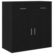 Dressoir met lade met plank met opslag met de deur Zwart eiken 79 x 38 x 80 cm Bewerkt hout