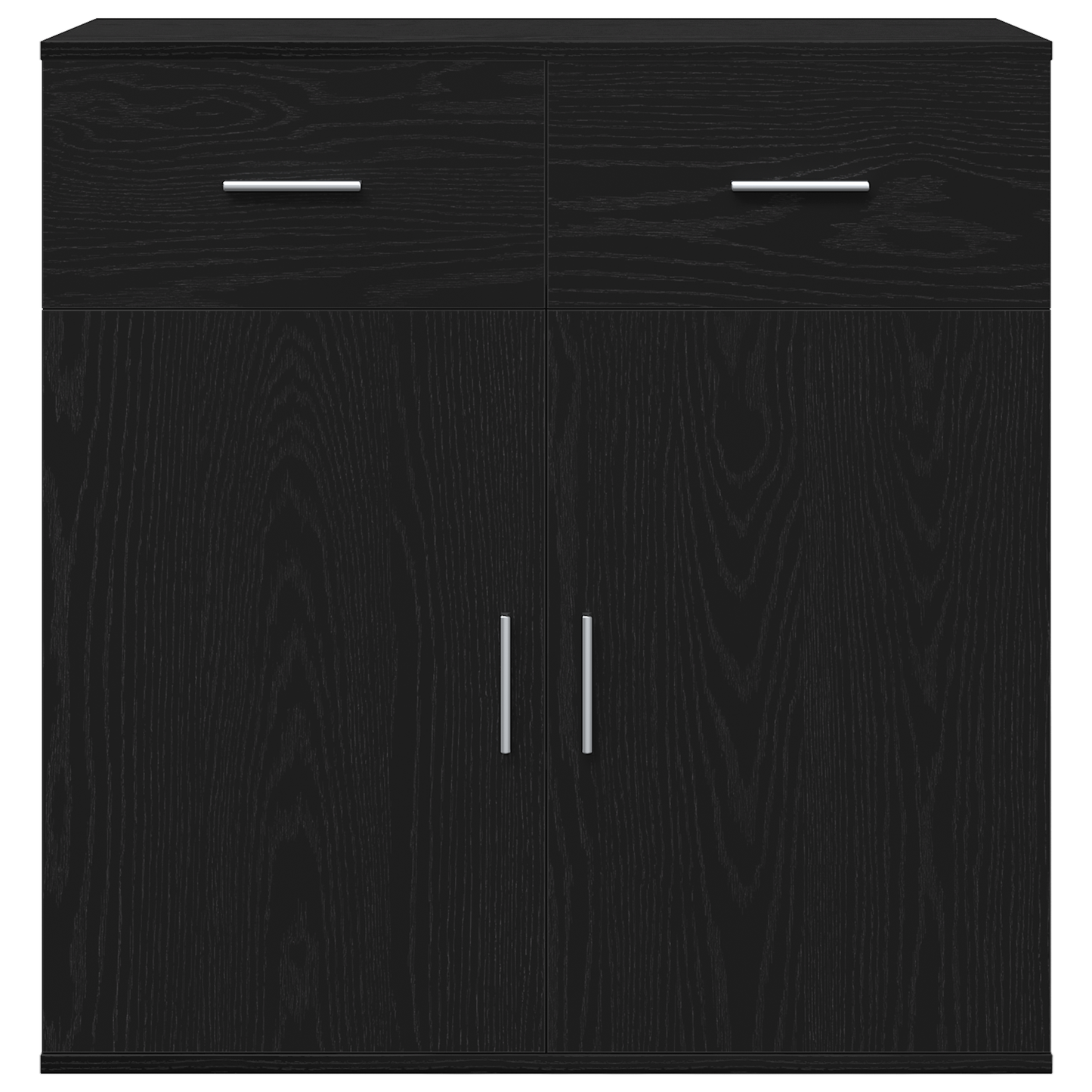 Dressoir met lade met plank met opslag met de deur Zwart eiken 79 x 38 x 80 cm Bewerkt hout