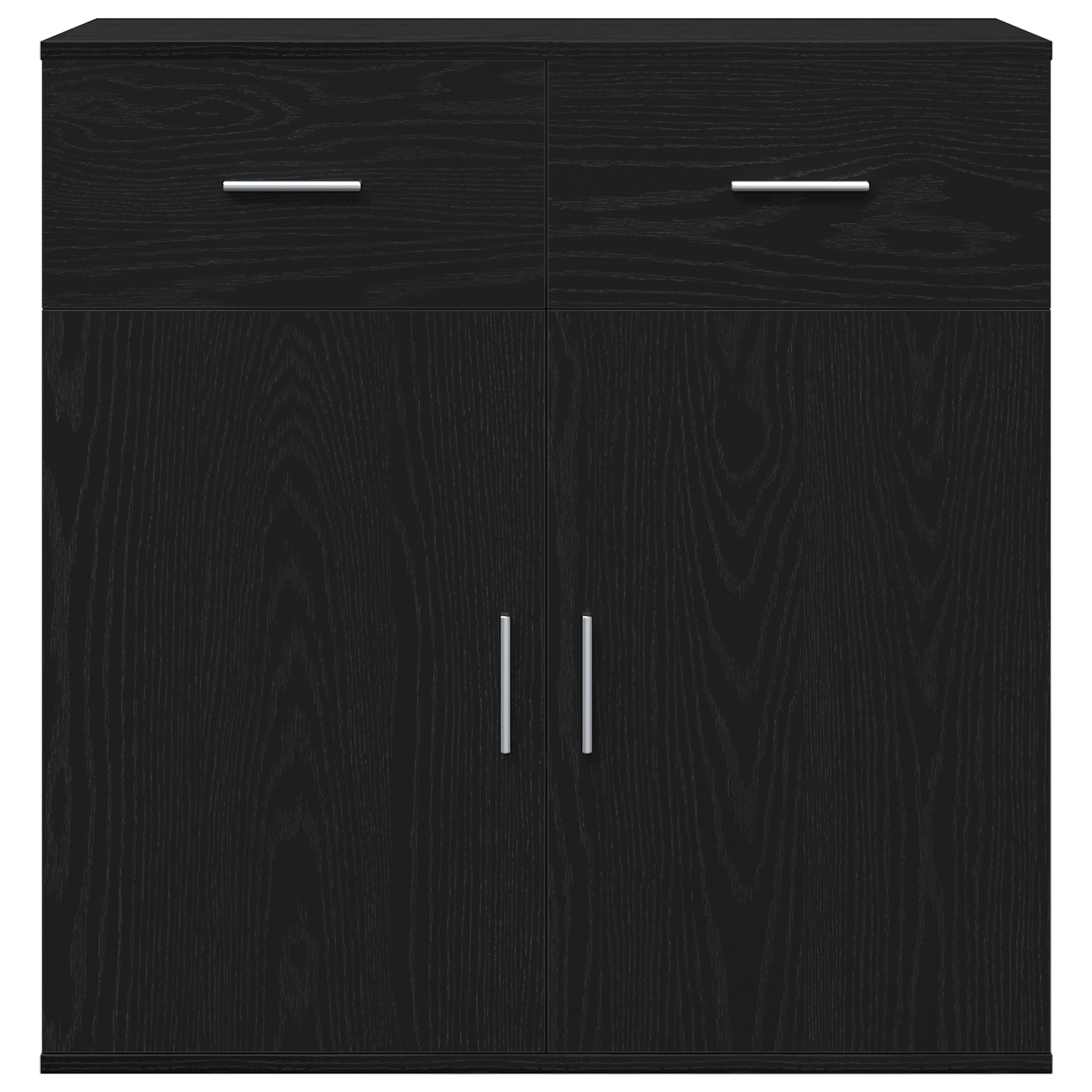 Dressoir met lade met plank met opslag met de deur Zwart eiken 79 x 38 x 80 cm Bewerkt hout
