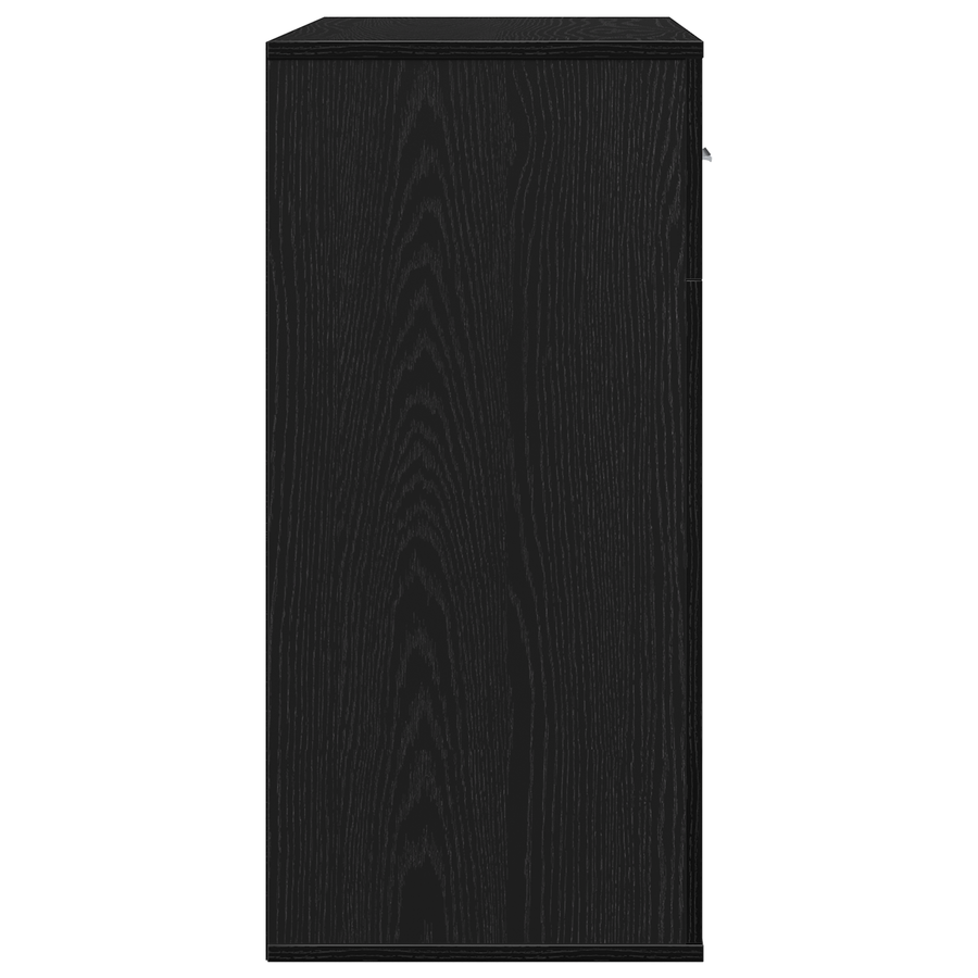 Dressoir met lade met plank met opslag met de deur Zwart eiken 79 x 38 x 80 cm Bewerkt hout