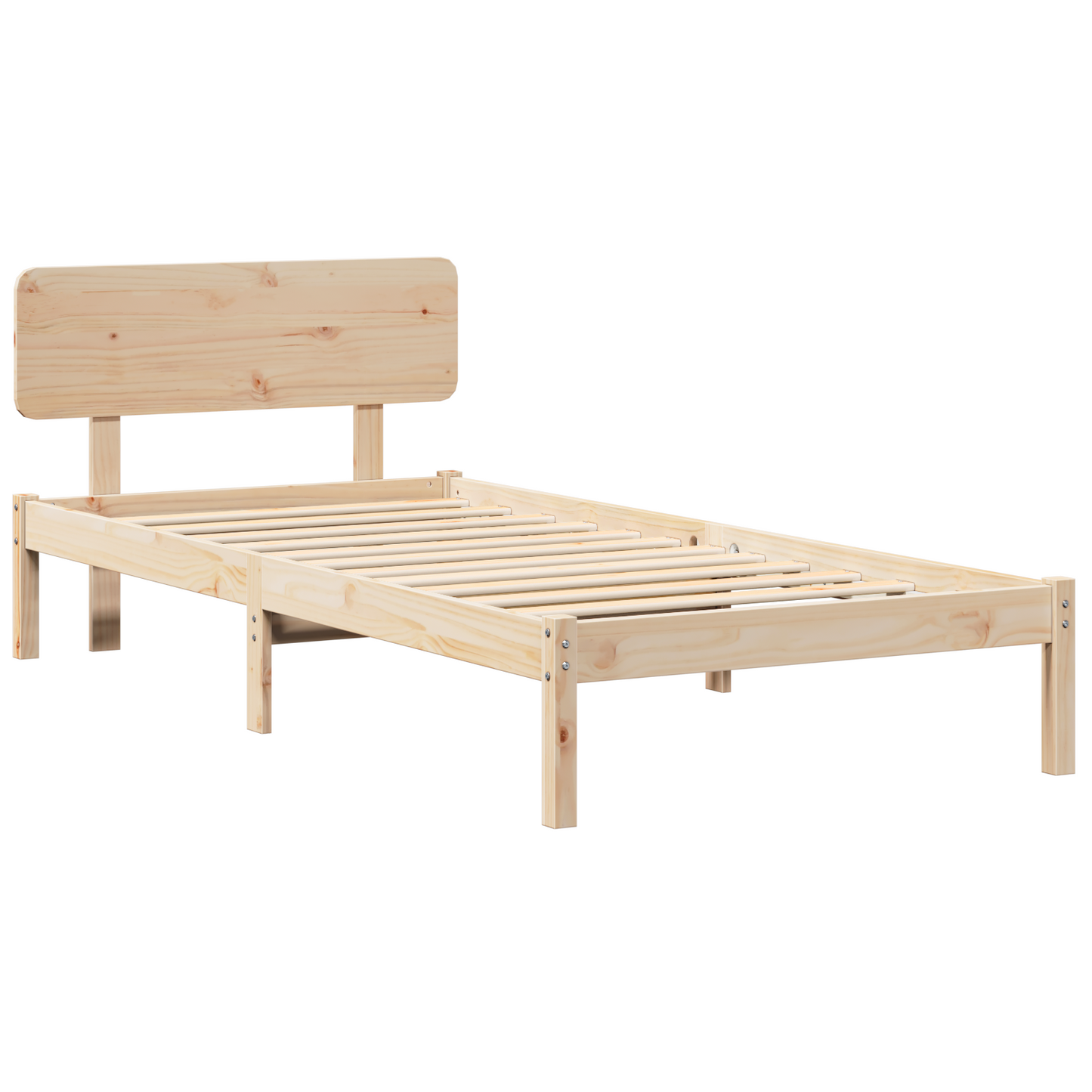 Bedframe met Hoofdeinde 75x190 cm van Massief Grenenhout