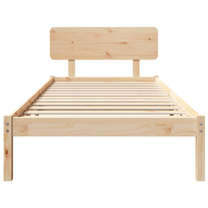 Bedframe met Hoofdeinde 75x190 cm van Massief Grenenhout