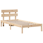 Bed frame with headboard Brown 80 x 200 cm Solid pine wood