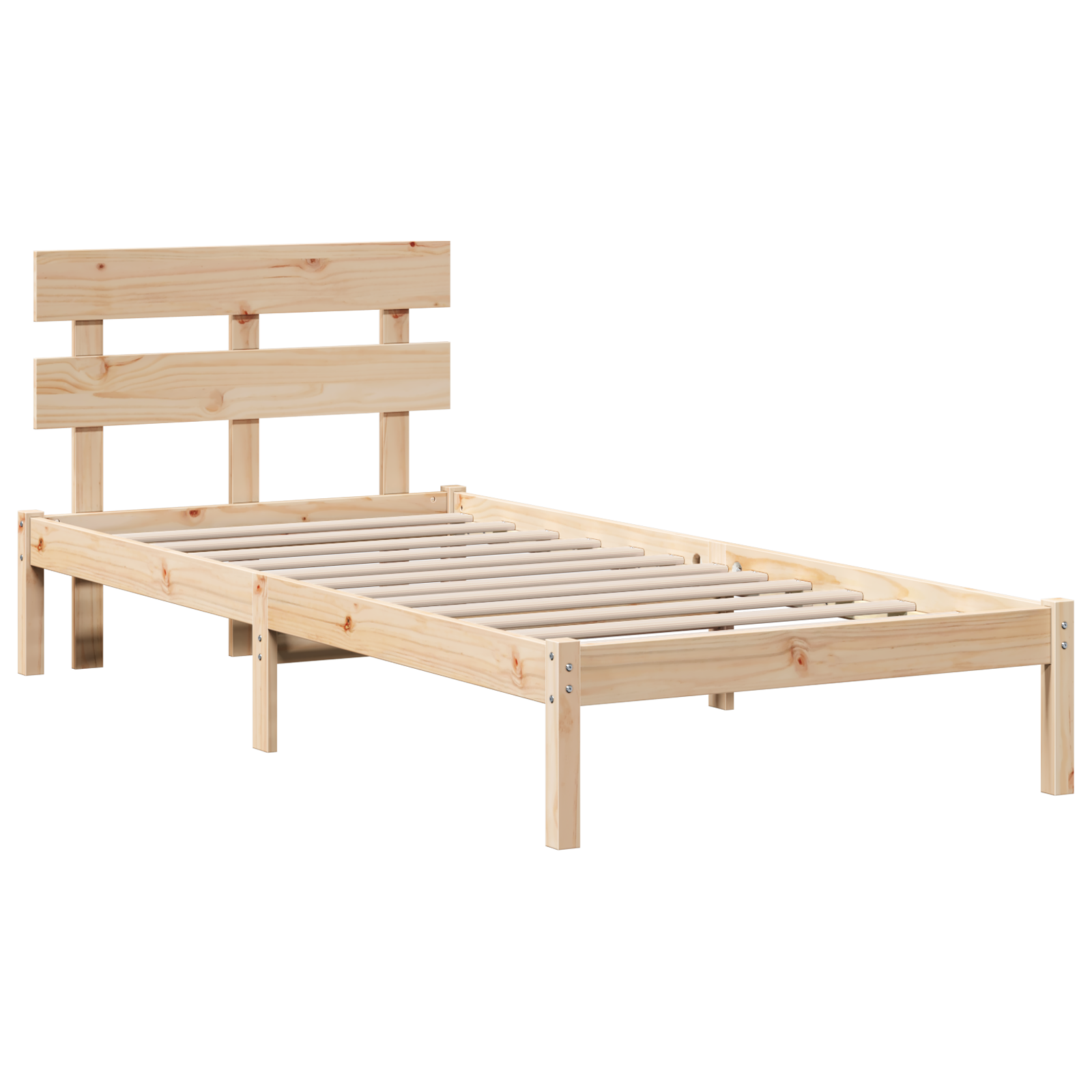 Bedframe met hoofdbord 80x200 cm van massief grenenhout