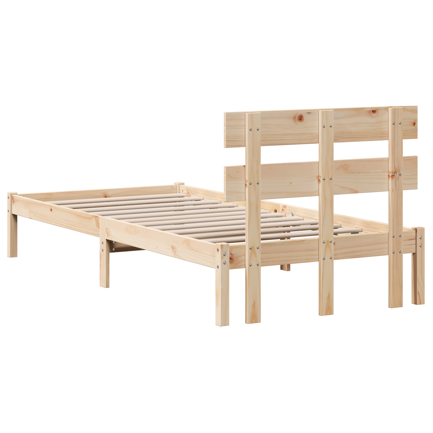 Bedframe met hoofdbord 80x200 cm van massief grenenhout