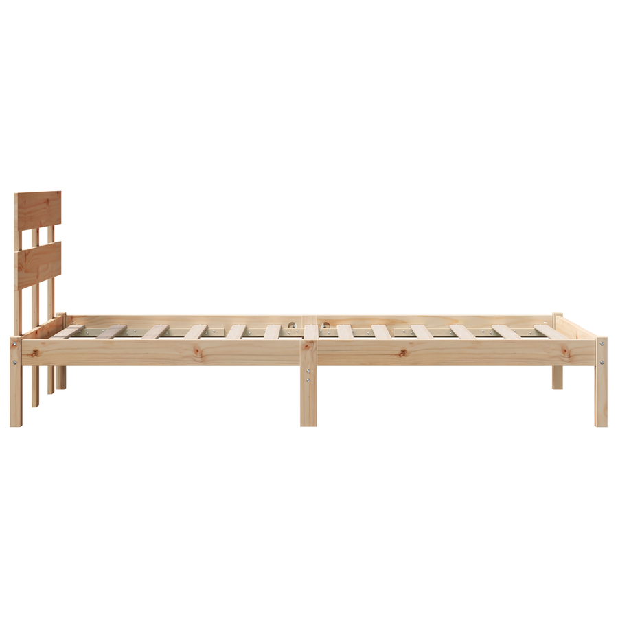 Bedframe met Hoofdbord 90x200 cm van Massief Grenenhout
