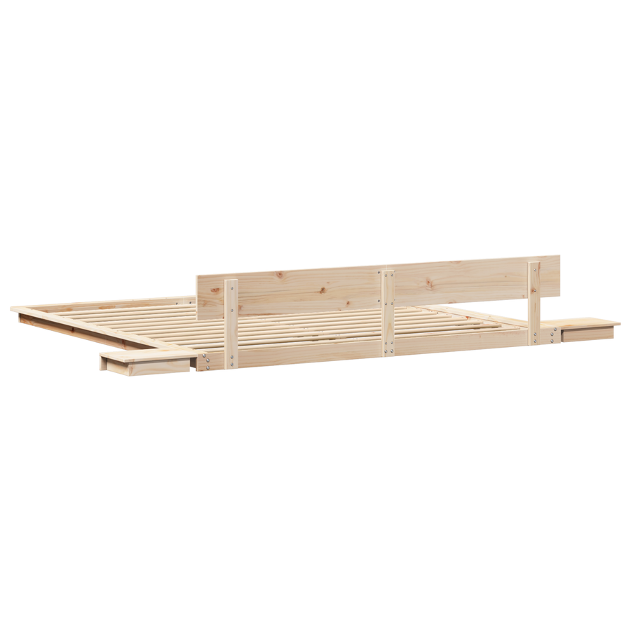 Vloerbed met Nachtkastjes 200x200cm van Massief Hout