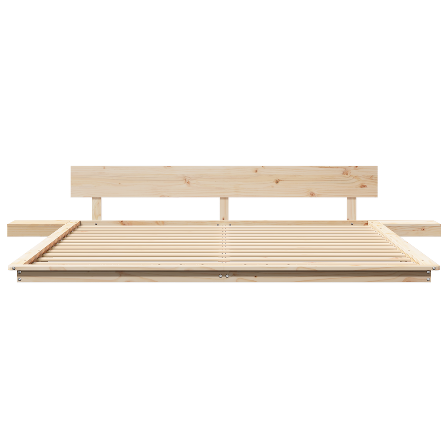 Vloerbed met Nachtkastjes 200x200cm van Massief Hout