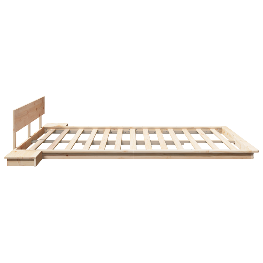 Vloerbed met Nachtkastjes 200x200cm van Massief Hout