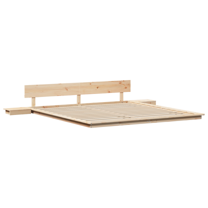 Vloerbed met nachttafels 180x200 cm van massief hout