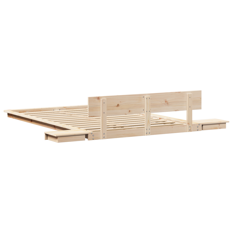 Bedframe met bijzettafels 135x190cm Massief hout