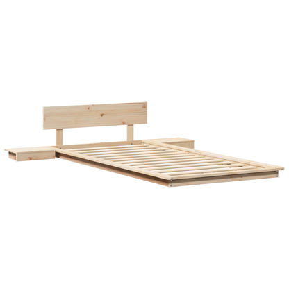Bedframe met Nachtkastjes 80x200cm Uit Massief Hout