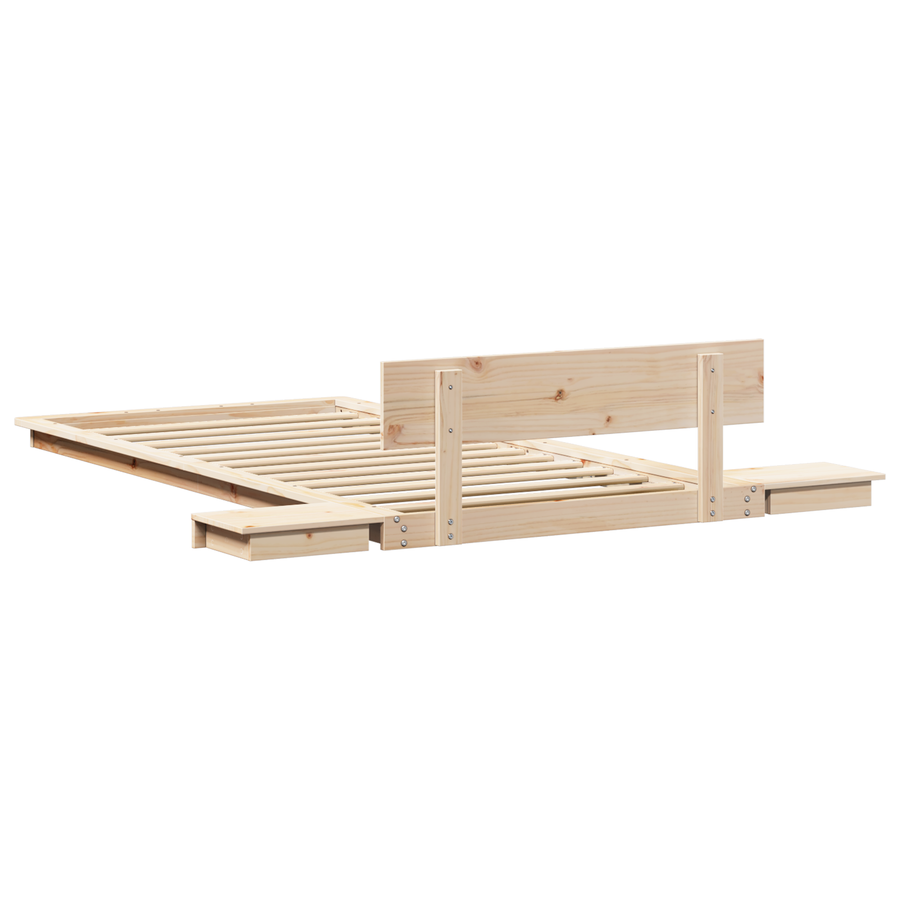 Bedframe met Nachtkastjes 90x190 cm van Massief Hout