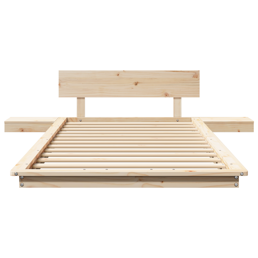 Bedframe met Nachtkastjes 90x190 cm van Massief Hout