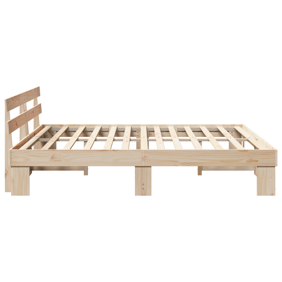 Bedframe met hoofdbord 200x200 cm van massief grenenhout