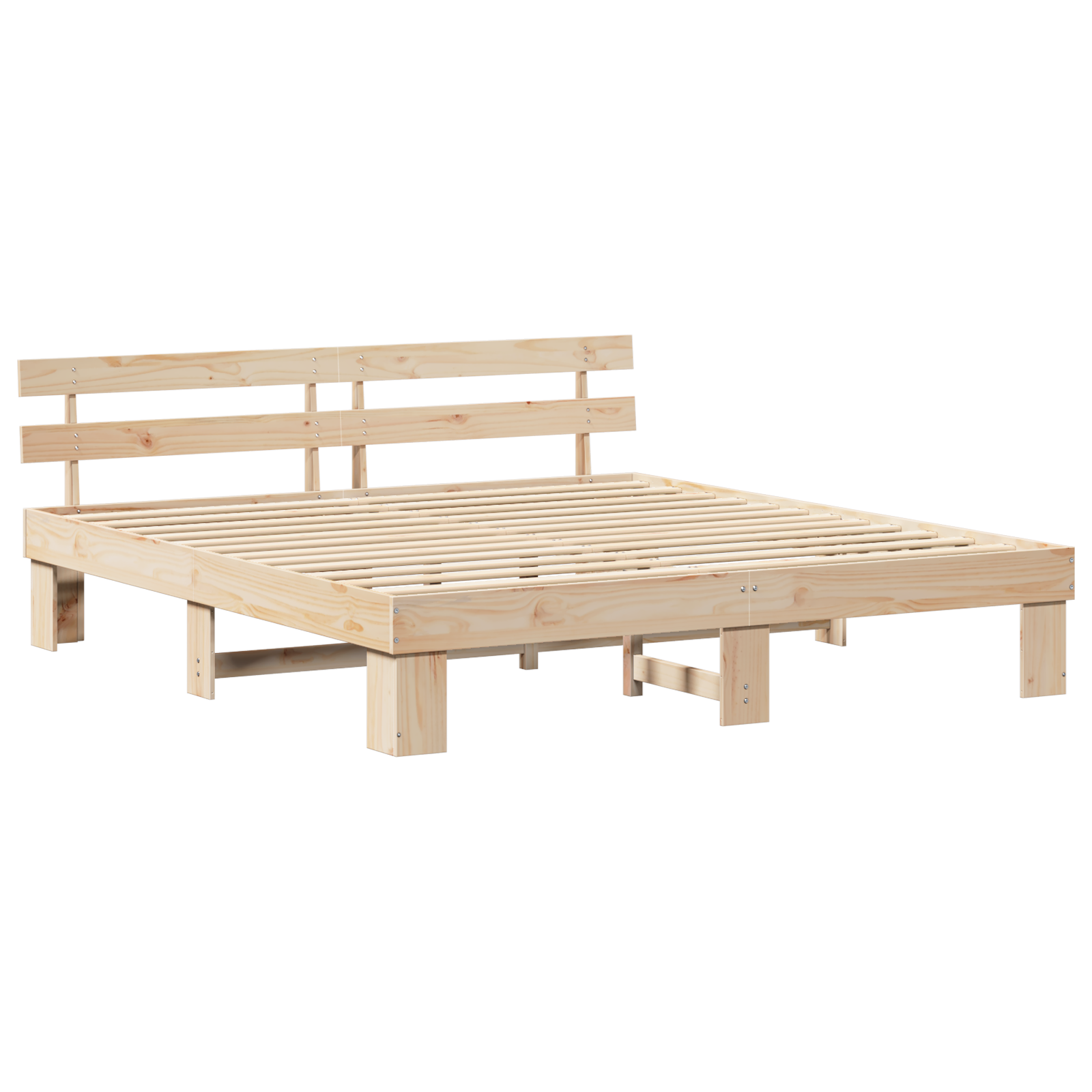 Bedframe met hoofdbord 180x200 cm van massief grenenhout