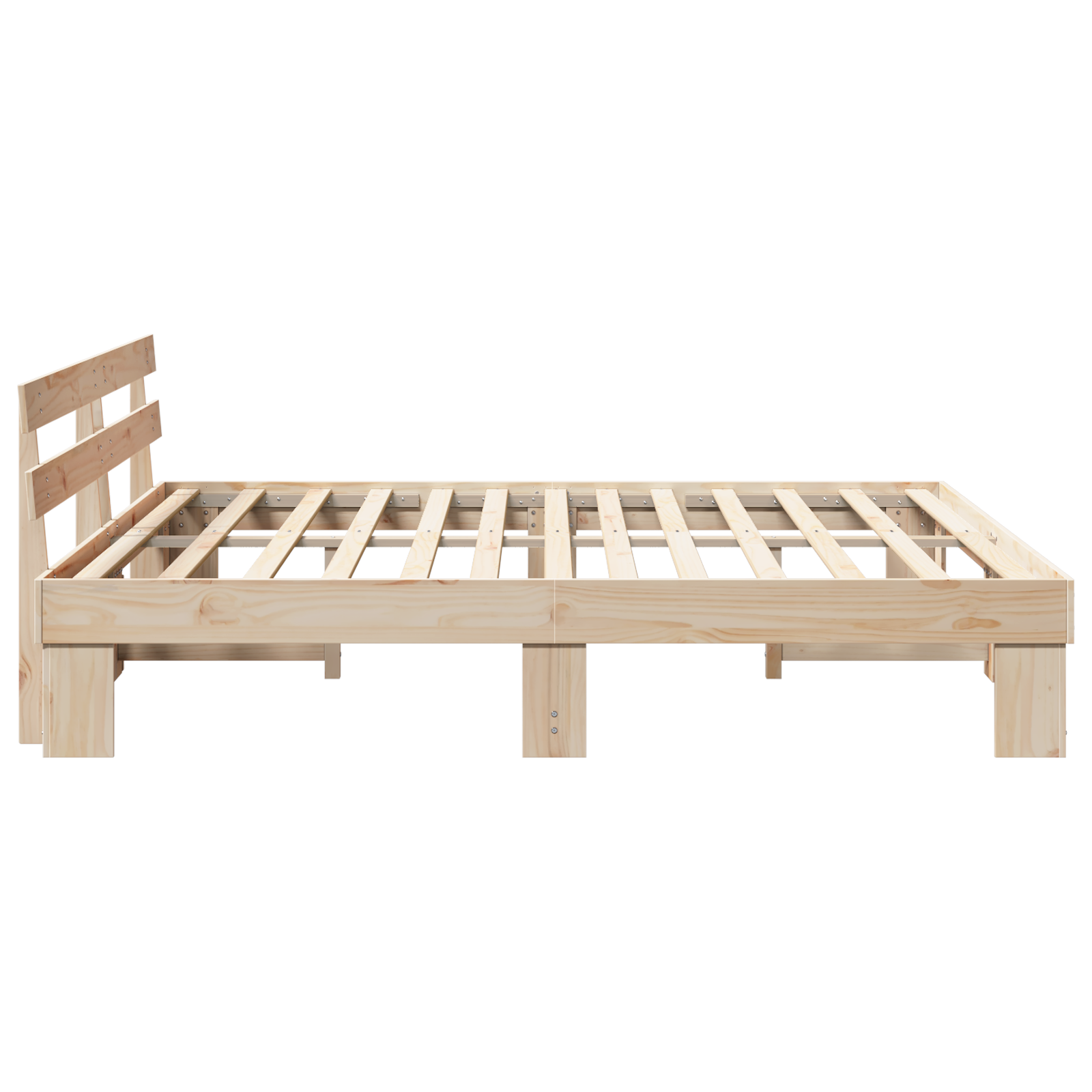 Bedframe met hoofdbord 180x200 cm van massief grenenhout