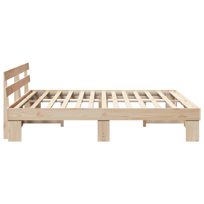 Bedframe met hoofdbord 180x200 cm van massief grenenhout