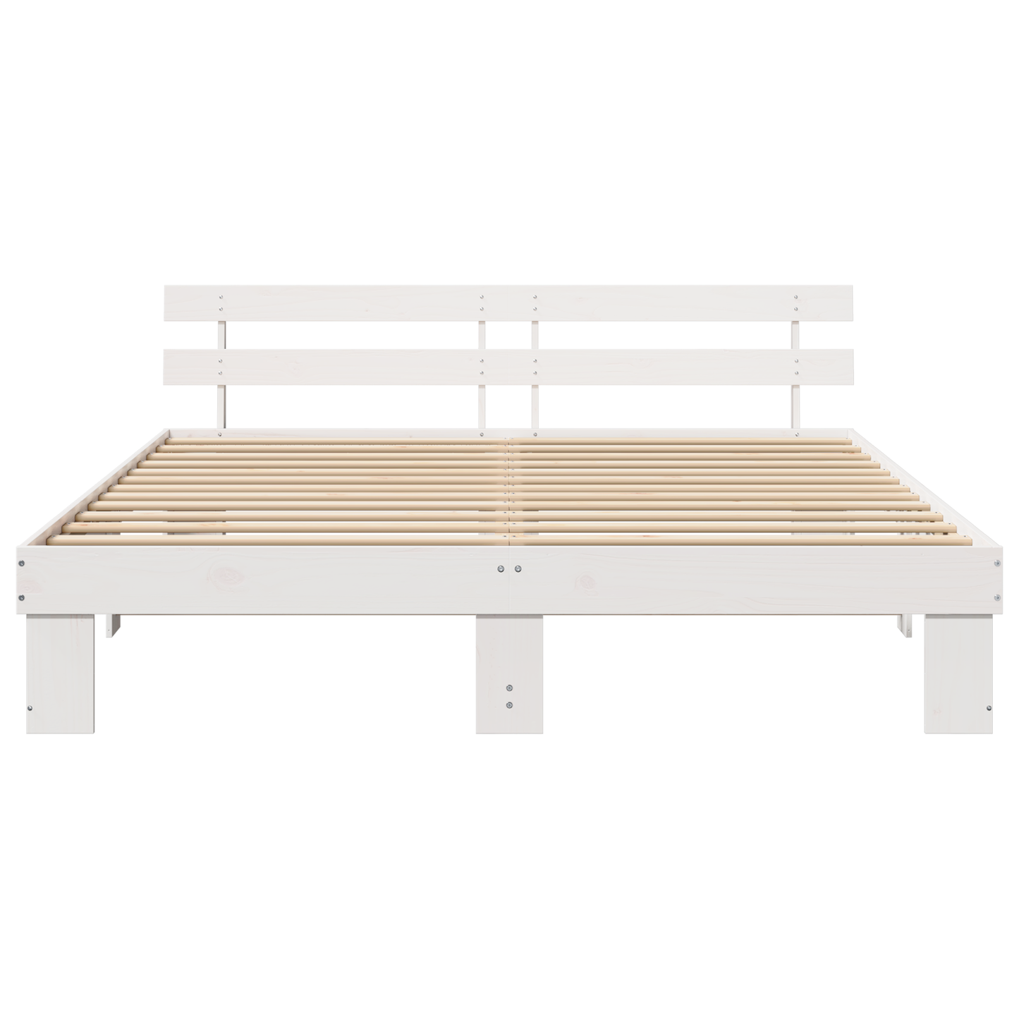 Bedframe met Hoofdbord Wit 180x200 cm Massief Grenenhout