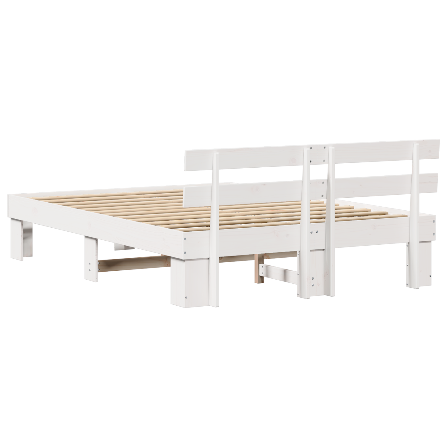 Bedframe met hoofdeinde wit 160x200 cm massief grenenhout