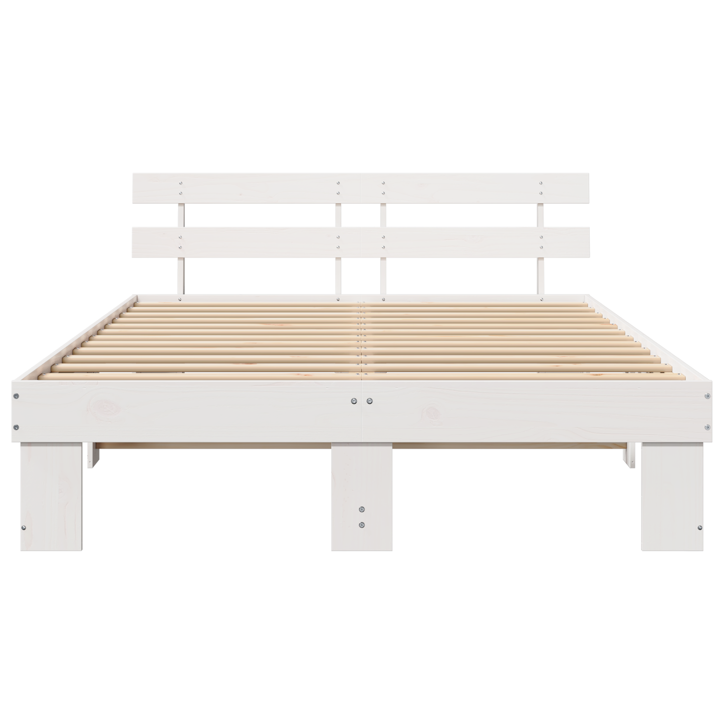 Bedframe met hoofdeinde wit 160x200 cm massief grenenhout