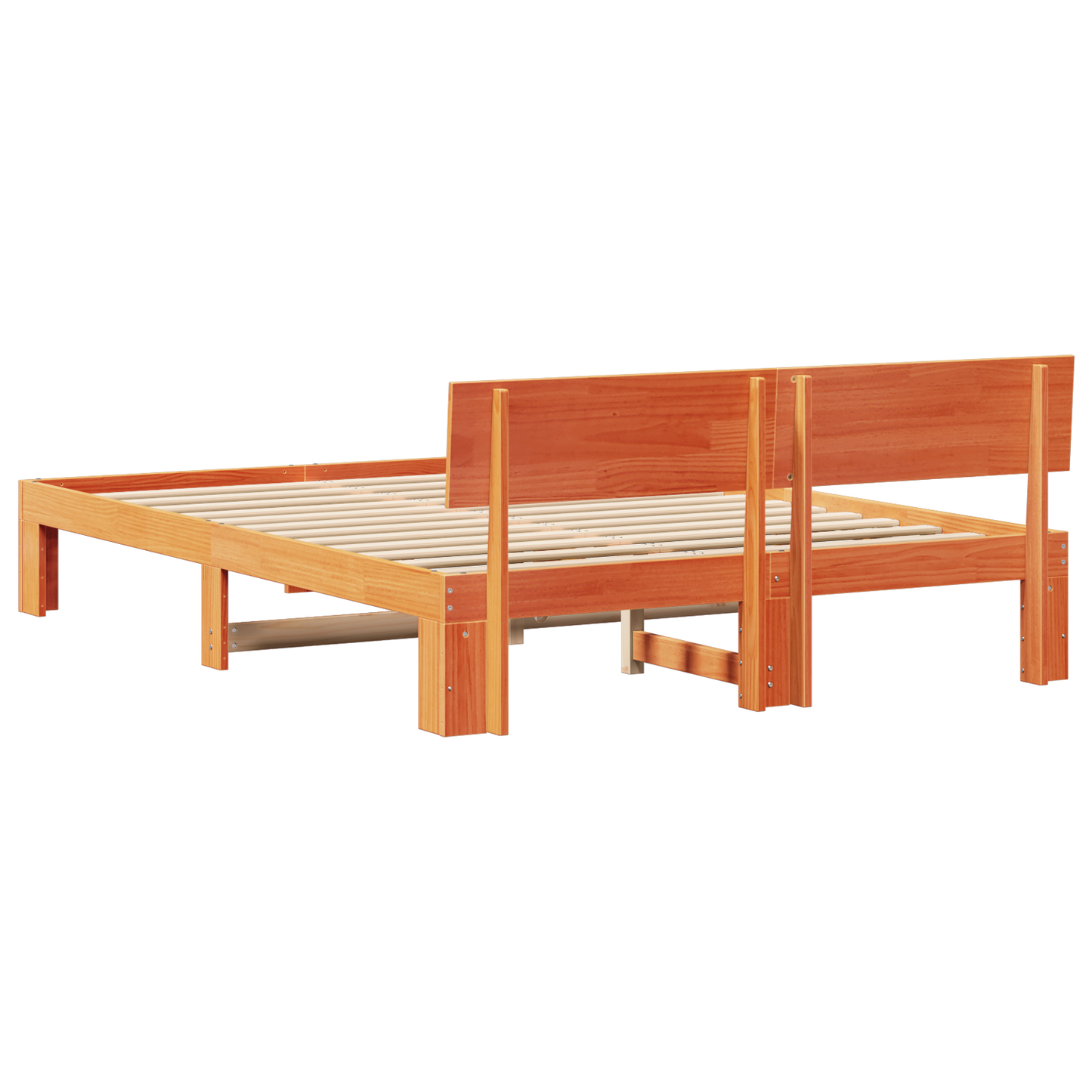 Bedbodem met Hoofdbord Wax Bruin 160x200 cm van Massief Grenenhout