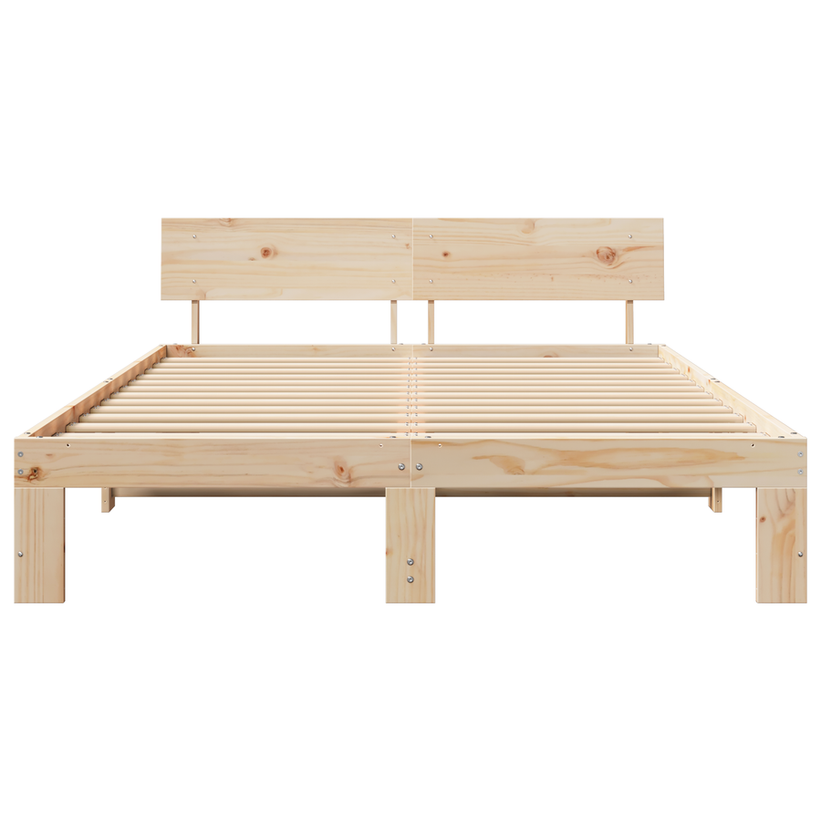Bedframe met hoofdeinde 150x200 cm van massief grenenhout