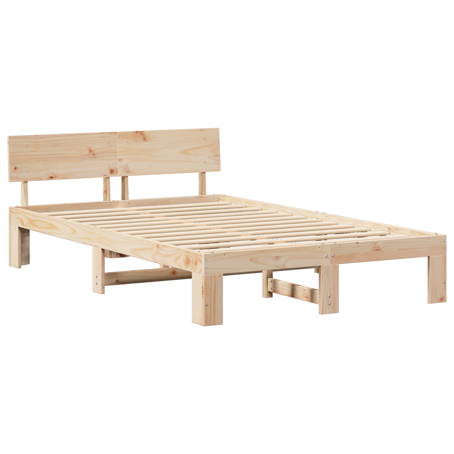 Bedframe met hoofdbord 140x190 cm van massief grenenhout