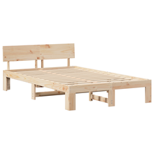 Bedframe met hoofdbord 140x190 cm van massief grenenhout