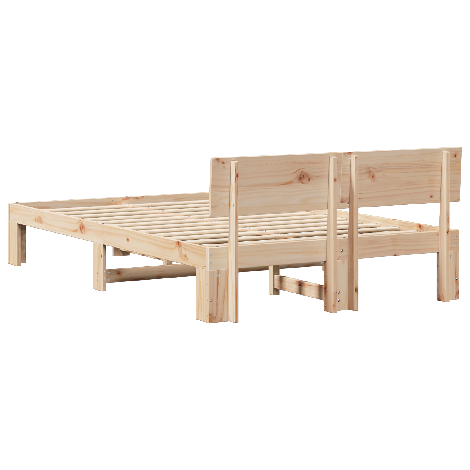 Bedframe met hoofdbord 140x190 cm van massief grenenhout