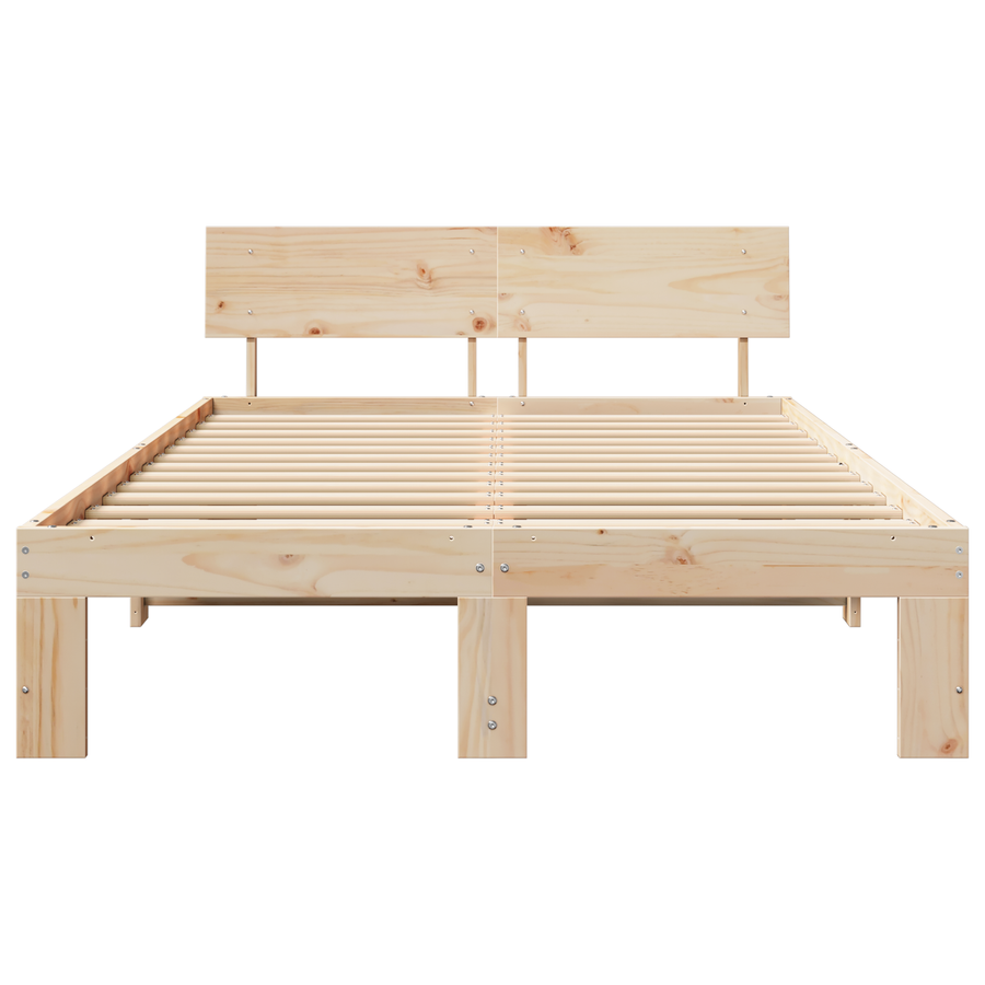 Bedframe met Hoofdbord 120x190 cm Massief Grenenhout