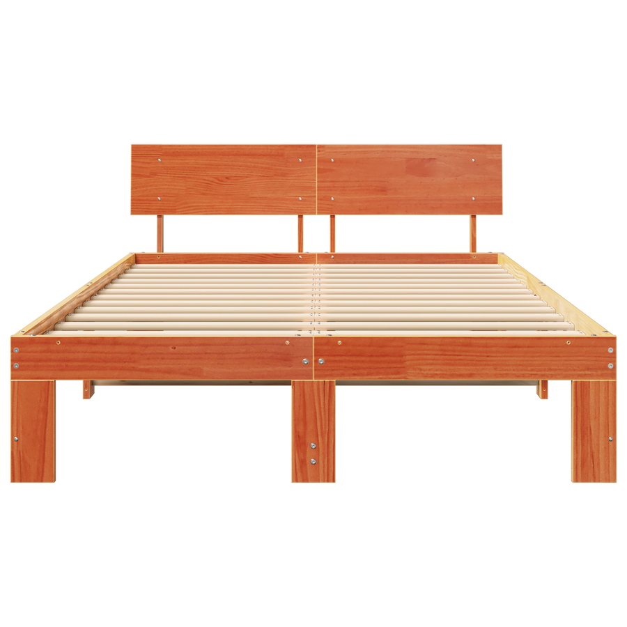 Bedombouw met Hoofdeinde Gewaxed Bruin 120x190 cm van Massief Grenenhout