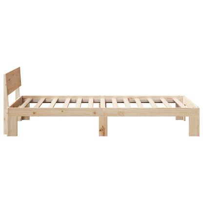 Ligbed met Hoofdeinde 90x200 cm Massief Grenenhout