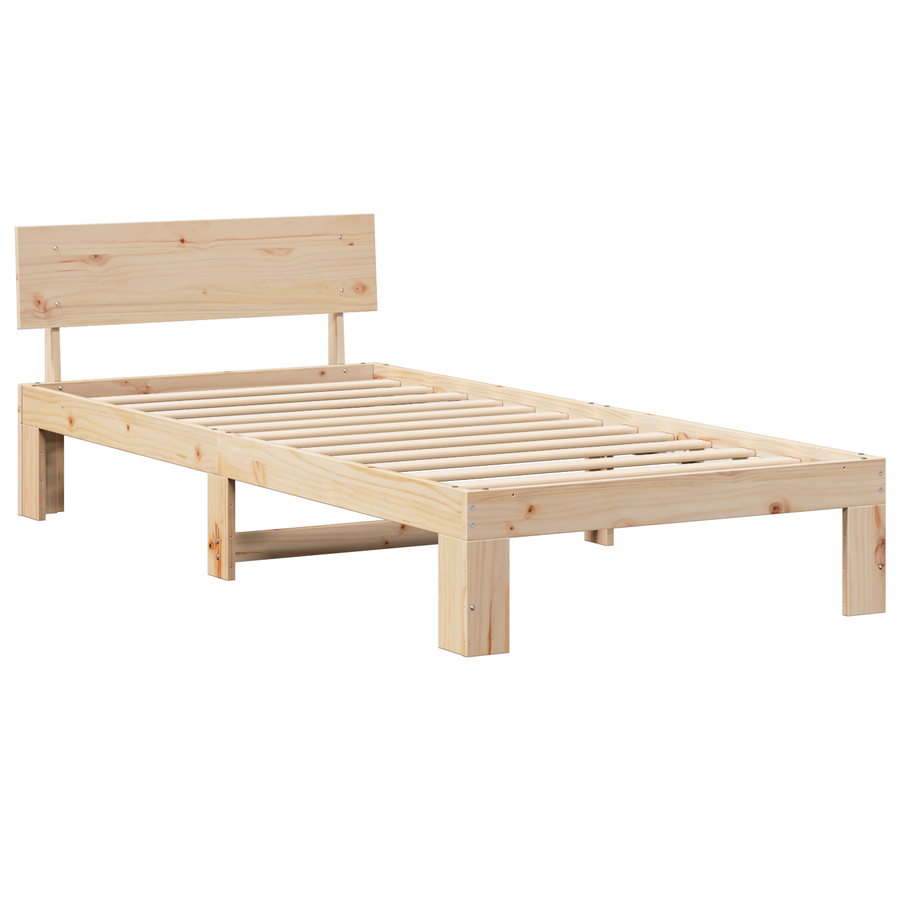 Bedbank met hoofdbord 80x200 cm van massief grenenhout