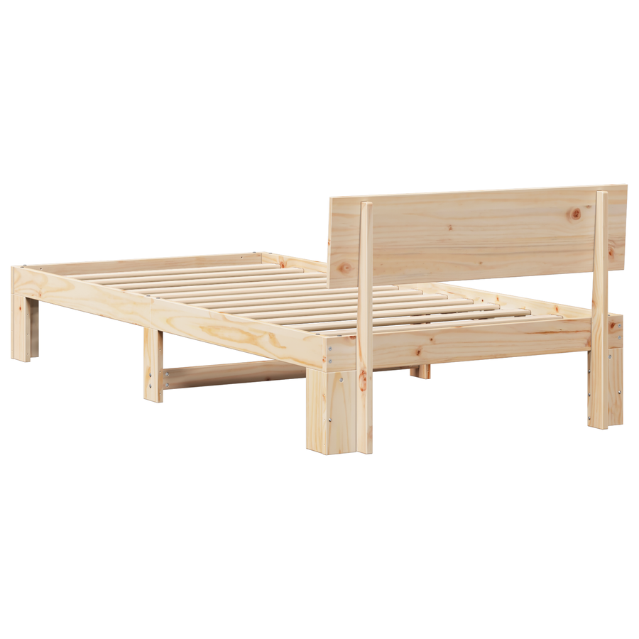 Bedbank met hoofdbord 80x200 cm van massief grenenhout